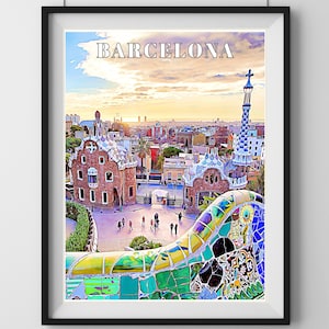 Barcelona Digital Print, Barcelona Travel Poster, Barcelona Printable Art, Spain Barcelona Art, Barcelona Travel Print, Wall Art Print, Arts