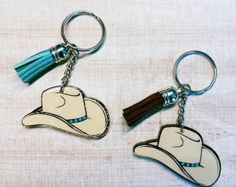 Cowboy Hat Keychain - Etsy