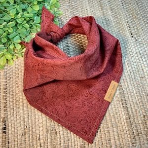 May include: Red paisley bandana with a white tag that says "Puppy & Puppa".