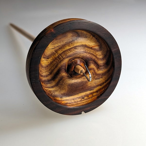 Cocobolo 1.28 oz. "Blaze" Vermont Spindles Top Whorl Drop Spindle * Corriedale Fiber *