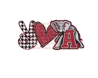 Peace Love Alabama PNG Digital Download Sublimation Design