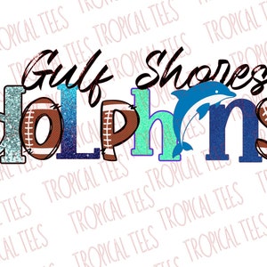 Gulf Shores Dolphins Sports PNG School Spirit T-shirt Design