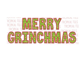 Merry Christmas, Faux Embroidery Font, PNG, Digital Download, 300 DPI, Holiday Gift, Printable