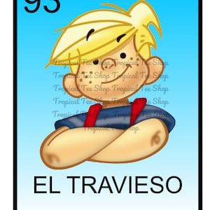 Karta loterii Daniela El Travieso Dennis The Menace PNG Sublimacja DTG DTF Design