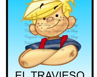Daniel El Travieso Loteria Card Dennis The Menace PNG Sublimation DTG DTF Design