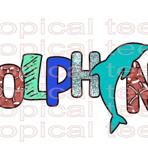 Dolphins Football PNG Sublimation Design Digital