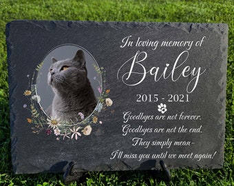 Ardoise commémorative PET sur mesure gris foncé hamster chat chien pierre tombale taille 7.8''x11.8'' 20x30 cm