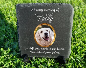 Gepersonaliseerde PET donkergrijze gedenksteen plaquette in grootte 10x10cm Kat Hond graf marker