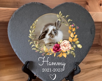 Gepersonaliseerde hartvorm PET donkergrijze gedenksteen leisteen gedenkplaat in de maat 10 x 10 (4 x 4'') CM OF 25 x 25 cm (9,8 x 9,8'') cm kat hond grafsteen