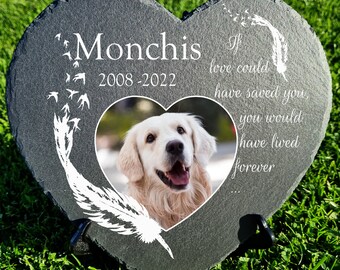Gepersonaliseerde Hart Huisdier donkergrijze gedenkplaat in maat 10x10(4x4'')Cm, 25X25Cm(9.8x9.8'') Kat Hond Vogel Hamster leistenen grafmarkering