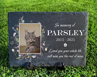 Op maat gemaakte PET-herdenkingsleisteen donkergrijs kat hond hamster vogel paard grafsteen gedenksteen afmeting 7,8 x 11,8 inch 20 x 30 cm