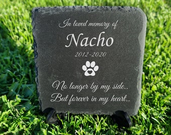 Op maat gemaakte gedenkplaat voor huisdieren echte stenen leisteen donkergrijze tuinleisteen 10 x 10 cm 4' x 4' 15 x 15 cm