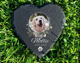 Gepersonaliseerd hart a PET donkergrijze gedenksteen leisteen gedenkplaat in de maat 10 x 10 (4 x 4'') cm OF 25 x 25 cm (9,8 x 9,8'') cm kat hond grafsteen