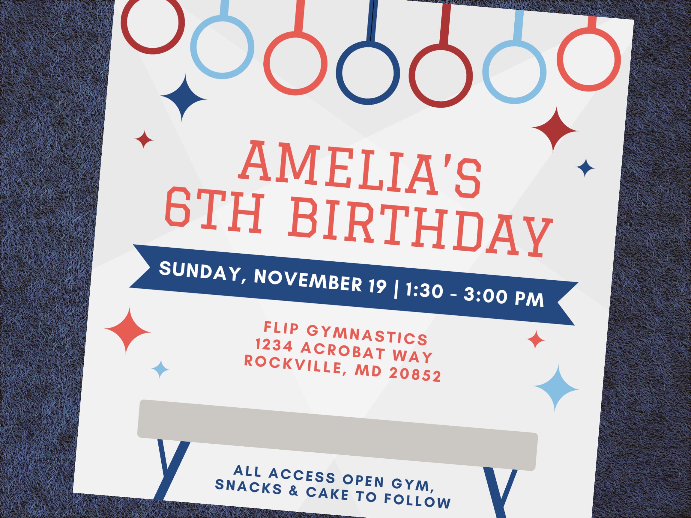 Gymnastics Party Printables Instant Download Customizable - Etsy