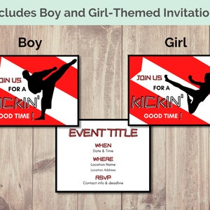 Party Pack of Customizable Martial Arts Party Printables - Etsy