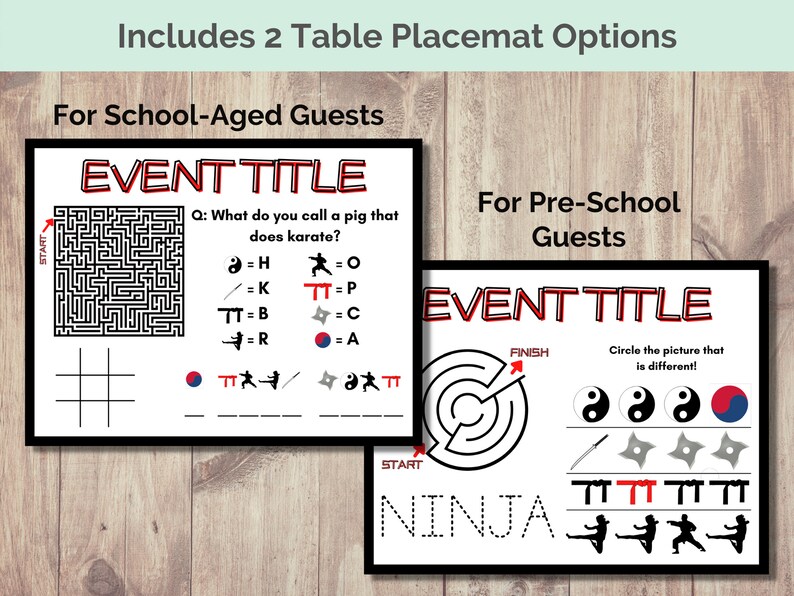 Party Pack of Customizable Martial Arts Party Printables - Etsy