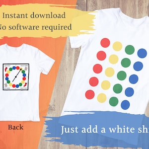Printable Twister Costume | Quick DIY Halloween Outfit | Instant Download Party Costume | Family & Office Friendly