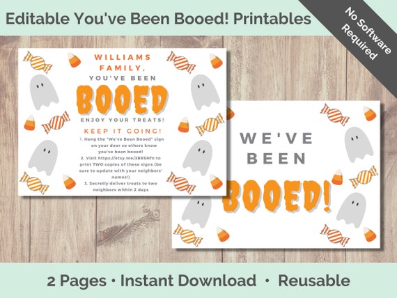 Editable You #39 ve Been Booed Printable Signs Etsy