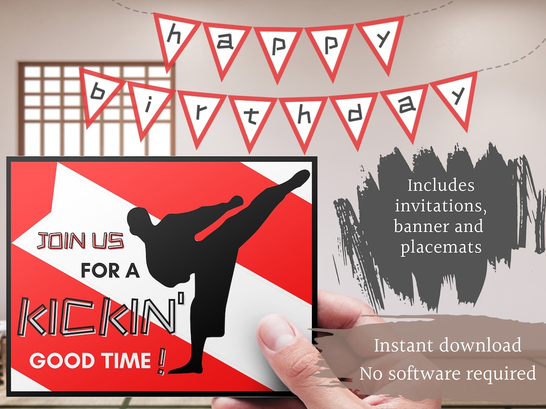 Party Pack of Customizable Martial Arts Party Printables | Instant ...