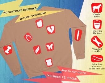 Printable "Operation" Board Game Outfit Costume | Instant Download | Easy to Use | Print, Cut, and Attach to Clothes