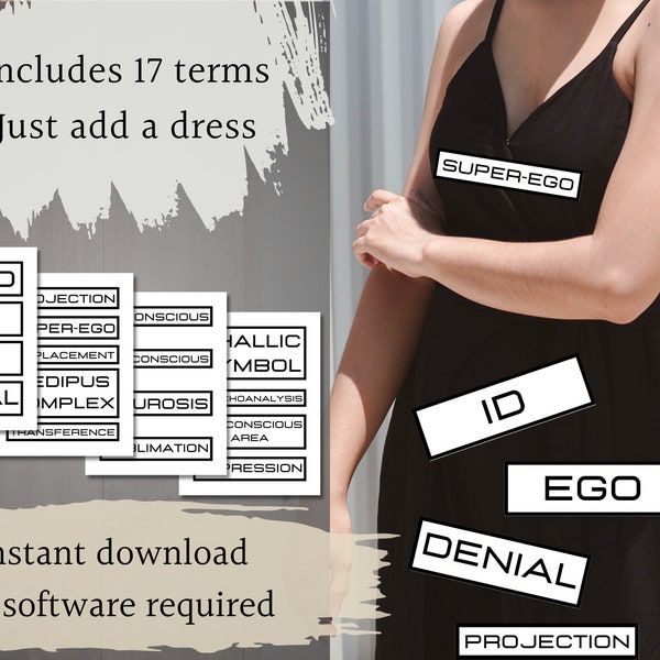 Printable Freudian Slip Costume | Instant Download | Reusable
