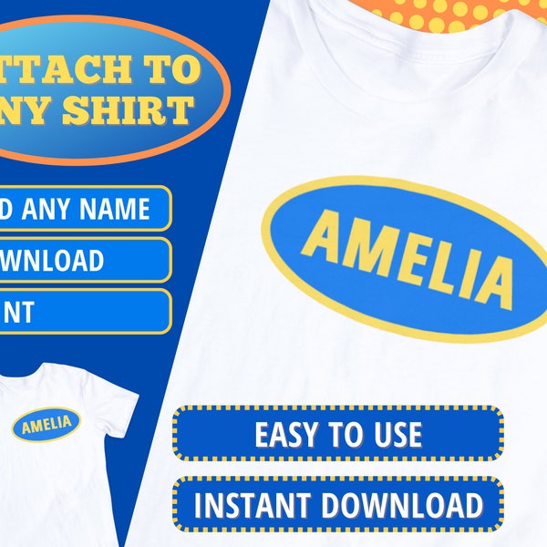 Editable "Family Feud" TV Game Show Contestant Name Tag Printables | Instant Download | Customize, Print & Cut | Create Unlimited Tags