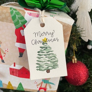 Christmas Gift Tags with String, Assorted Watercolor Gift Tags, Watercolor Christmas Tags, Happy Holidays Tags, Merry Christmas Tags