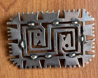 William Spratling Double Snake Brooch Sterling Silver Taxco 1940s