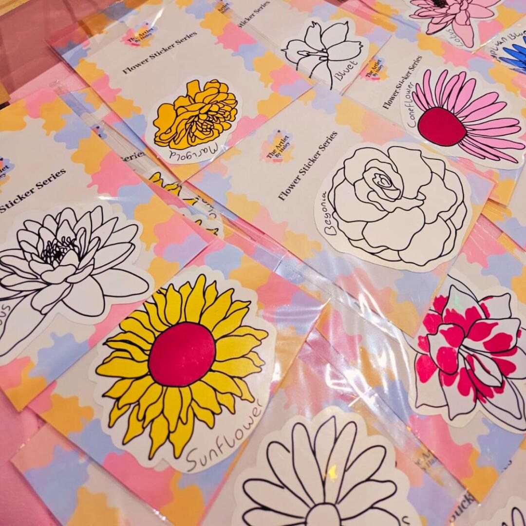 Sticker Design Individual Individual Coloured Stickers - Flower Series - Etsy