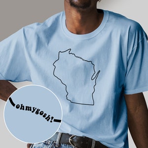 Wisconsin State Outline T-Shirt: Minimalist Midwest Apparel