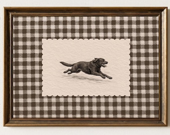 Vintage Running Labrador Poster | Dog owner Wall Print