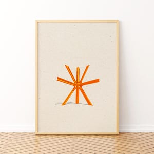 Milwaukee art, Milwaukee print, milwaukee city art, milwaukee gift, milwaukee orange statue, milwaukee art gallery, gallery wall, urban art
