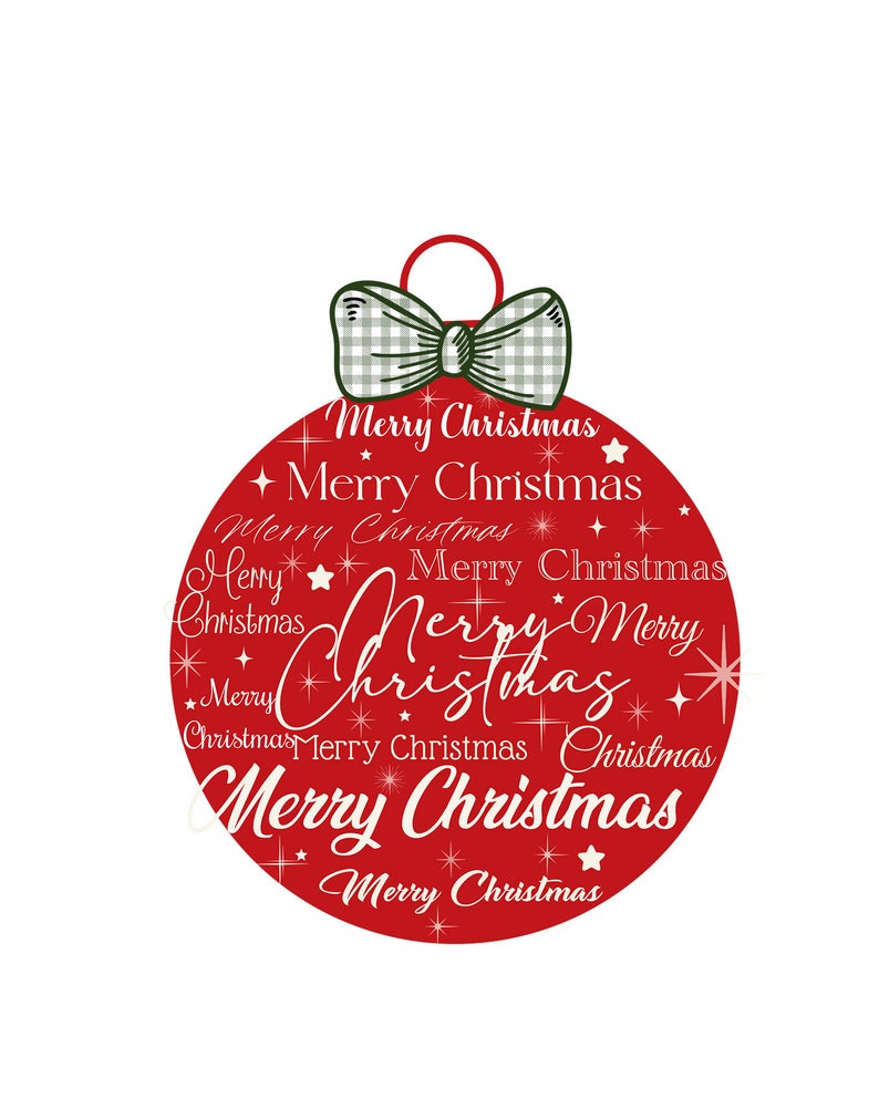 Red Merry Christmas Bauble - Etsy
