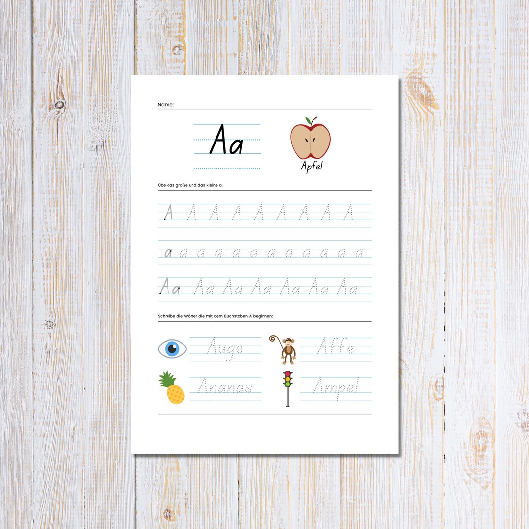 Downloadable worksheets for kids learn to write uppercase and etsy
