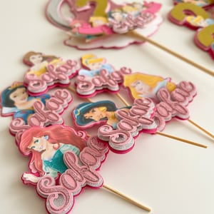3D Disney Princess CupCake topper | Party Decor | Party Centerpiece | Room Decor