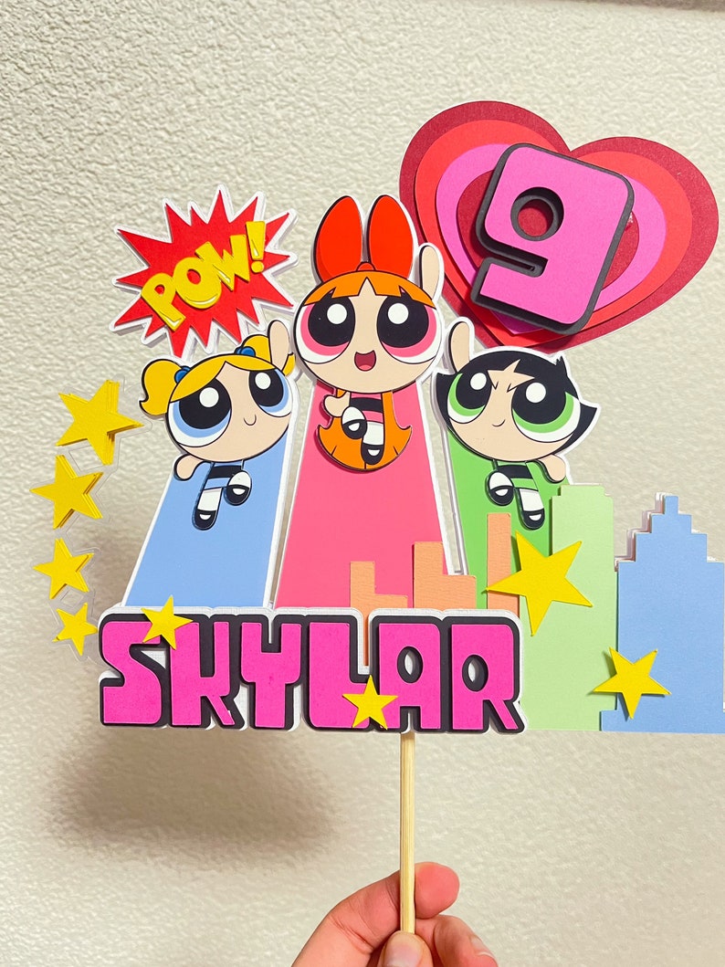 3D Powerpuff Girls Caketopper Party Decor Party Centerpiece Room Decor
