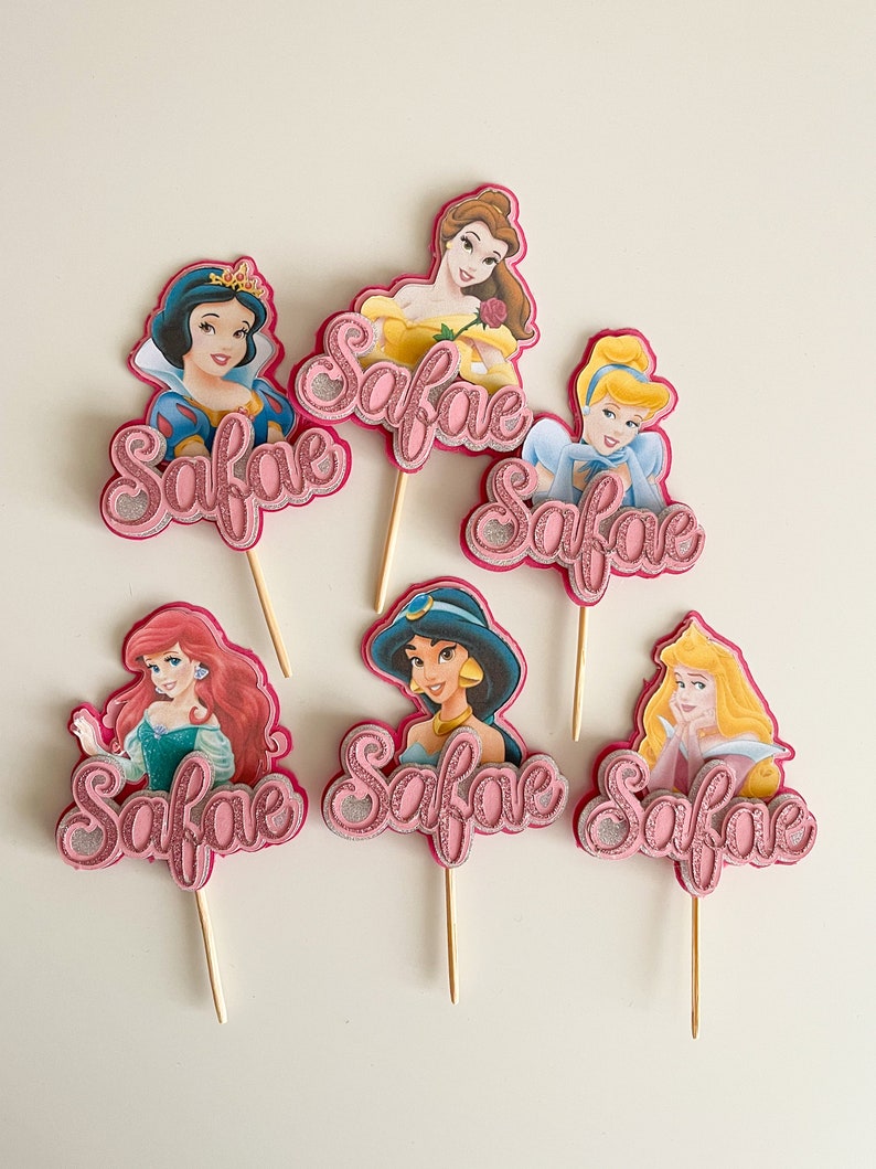 3D Disney Princess Cupcake Topper Party Decor Party Etsy