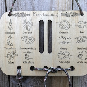 Knot training board, knots, howtotieknots, reefknot, squareknot