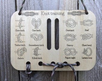 Knot training board, knots, howtotieknots, reefknot, squareknot