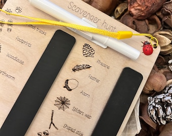 Kids Outdoor Scavenger Hunt Checklist, Personalised (Wipe-Clean, Portable)