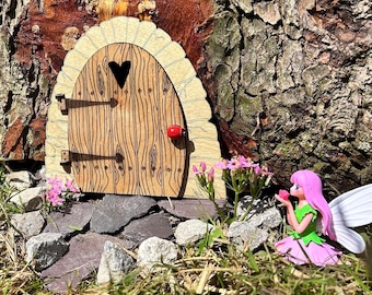 Fairy Door for Kids: Magnetic Catch, Ladybird Handle - Personalised