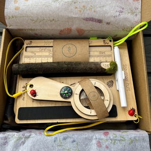 Outdoor Explorer Kit for Kids - Compass, Magnifier, Scavenger Hunt Boards
