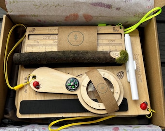 Outdoor Explorer Kit for Kids - Compass, Magnifier, Scavenger Hunt Boards