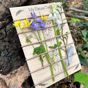 Nature trail, scavenger,  weaving board, personalised teachers gift, birthday leaving gift, forest school, primary, eyfs, outdoor learning