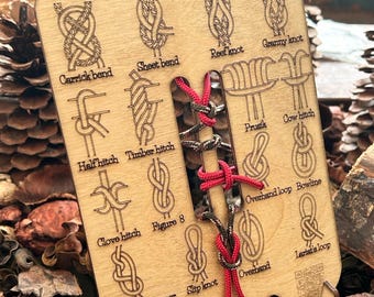 Knot Tying Trainer: Educational Wood Toy (16 Forest School Knots)