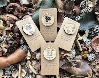 Forest School Pin Badges: Handmade Wood - Eco-Friendly Rewards