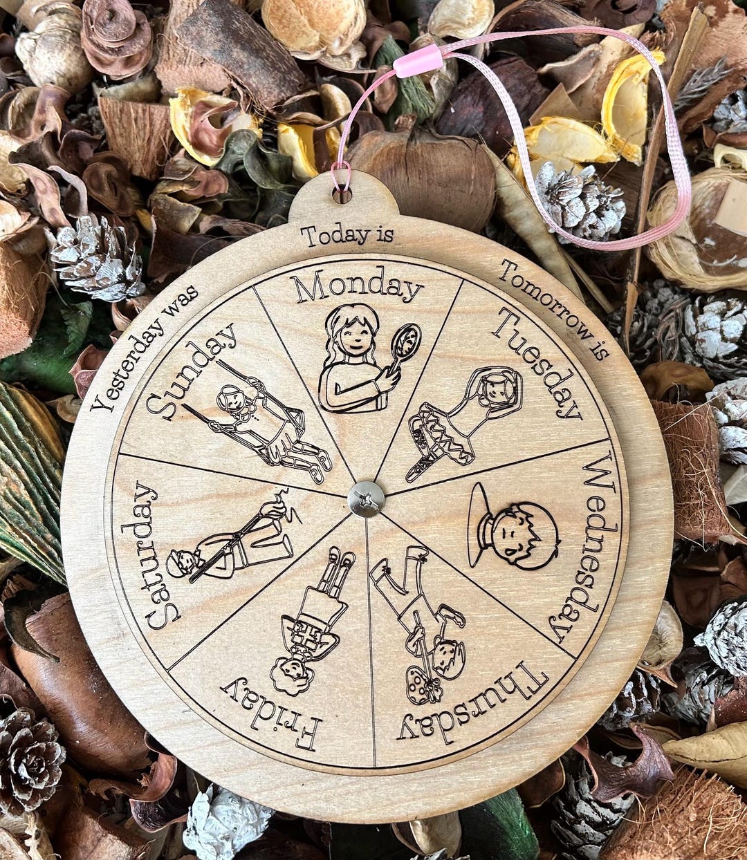 Days of the Week Learning Wheel - Interactive Montessori Toy - Etsy