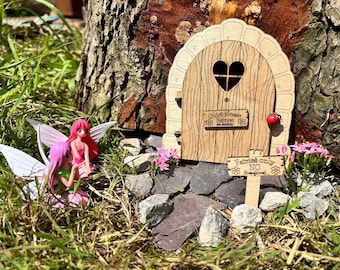 Magnetic Fairy Door with Ladybird Handle: Whimsical Playroom Decor