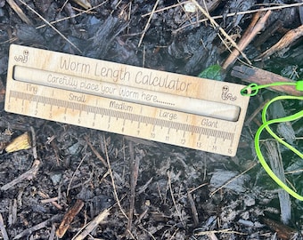 Worm Measurement Tool: Interactive Nature Ruler - Birch Wood with Lanyard