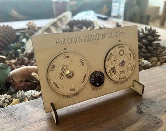 Personalised Weather Station: Wooden Educational Toy - Montessori Style